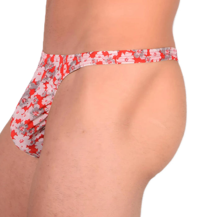 XS/S SMU Sensual Floral Explosion Red Thong 33529 MX13