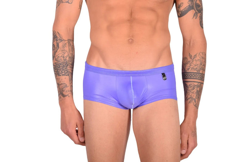 XS Gregg Homme Boxe Briefs BOYTOY Rubber-Look Boxer Spandex Purple 95005 165