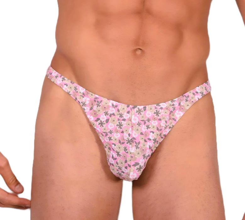 S SMU Sensual Floral Pink Thong 33639 MX14