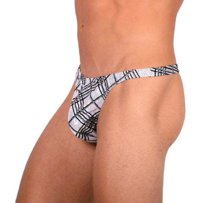 XS/S SMU Sexy Party Silver/Black Thong 33641 MX14