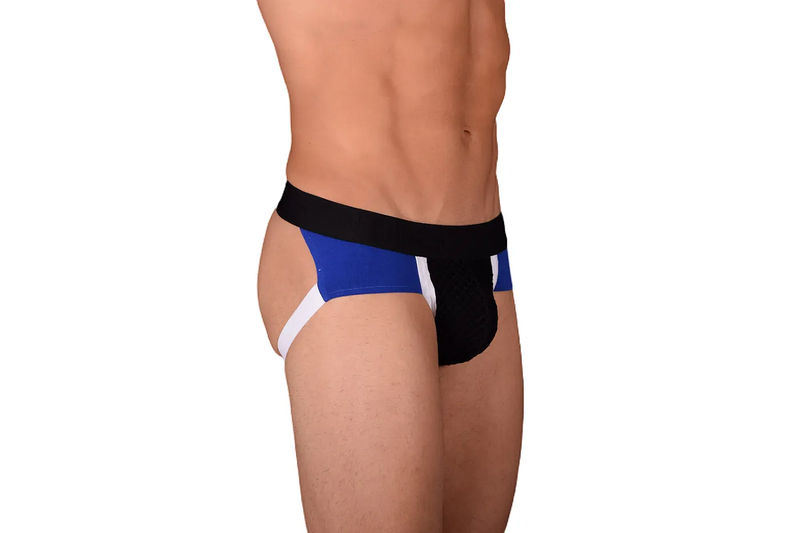 Modus Vivendi Jock Multi C-Through Mesh Cotton Mini Jockstrap Blue 05812 57