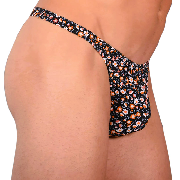 XS SMU Sexy Black Floral Explosion Thong 33649 MX14