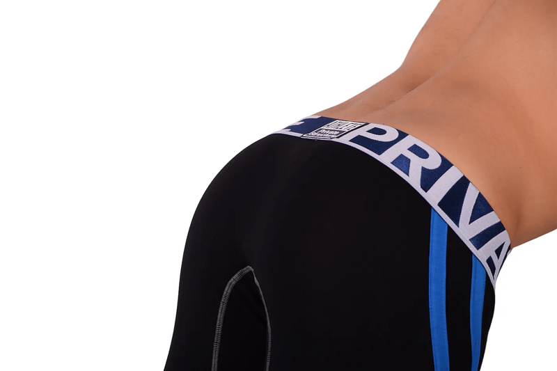 Private Structure Boxer Befit Athlete Long Trunk Blue Stripe Black 3347 30