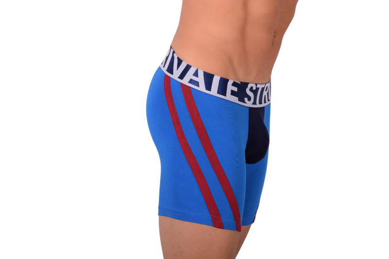 Private Structure Boxer Cotton Befit Athlete Long Boxer Trunk Blue 3347 27
