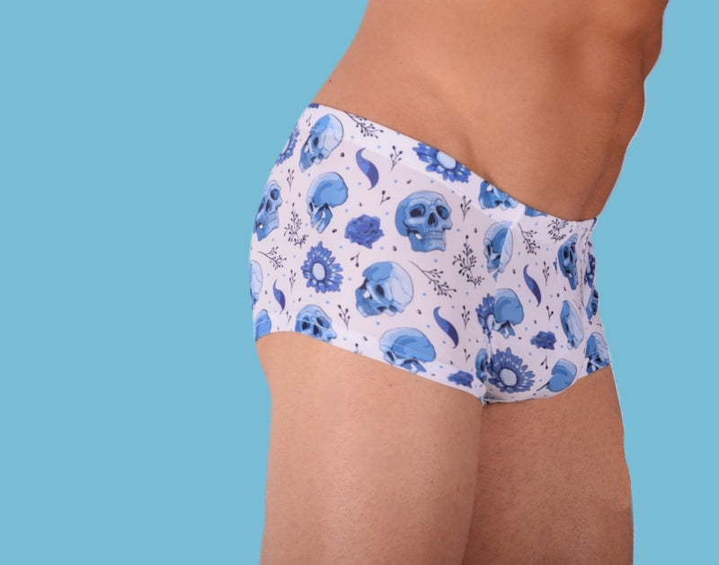 SMU Skulls Mini Boxer Brief Sporty Cut White P01005 H42