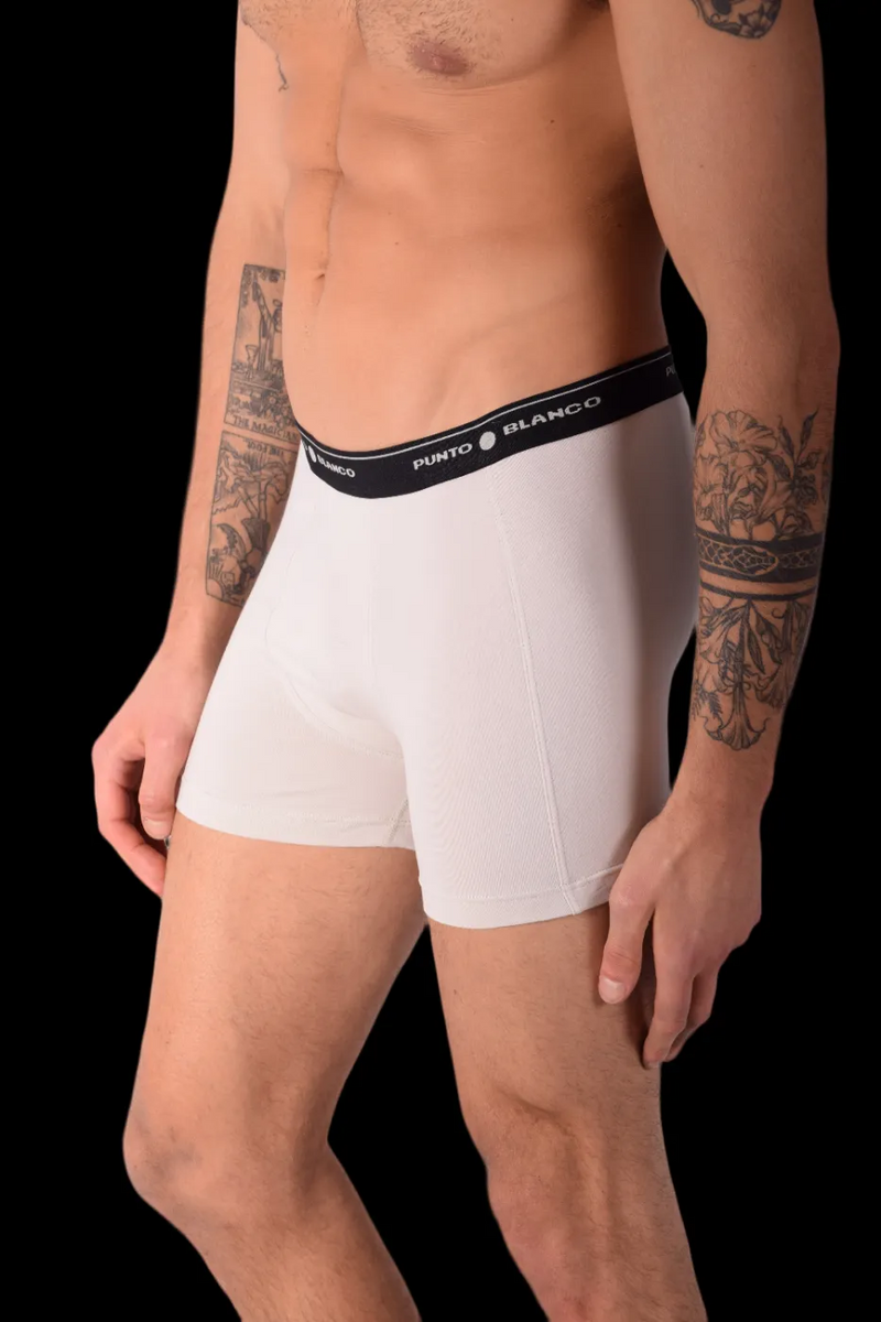 Small PUNTO BLANCO Cotton Stretch Boxer Basix White 53129 TAB 2