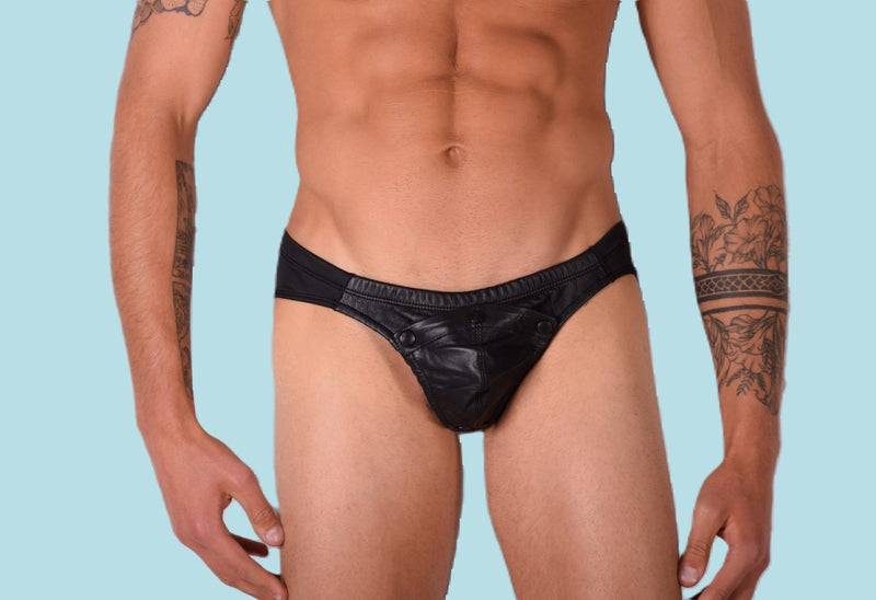 SMU Rave Peekaboo Removable Leather Pouch Brief Black H4