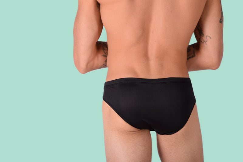 SMU Rave Peekaboo Removable Leather Pouch Brief Black H4