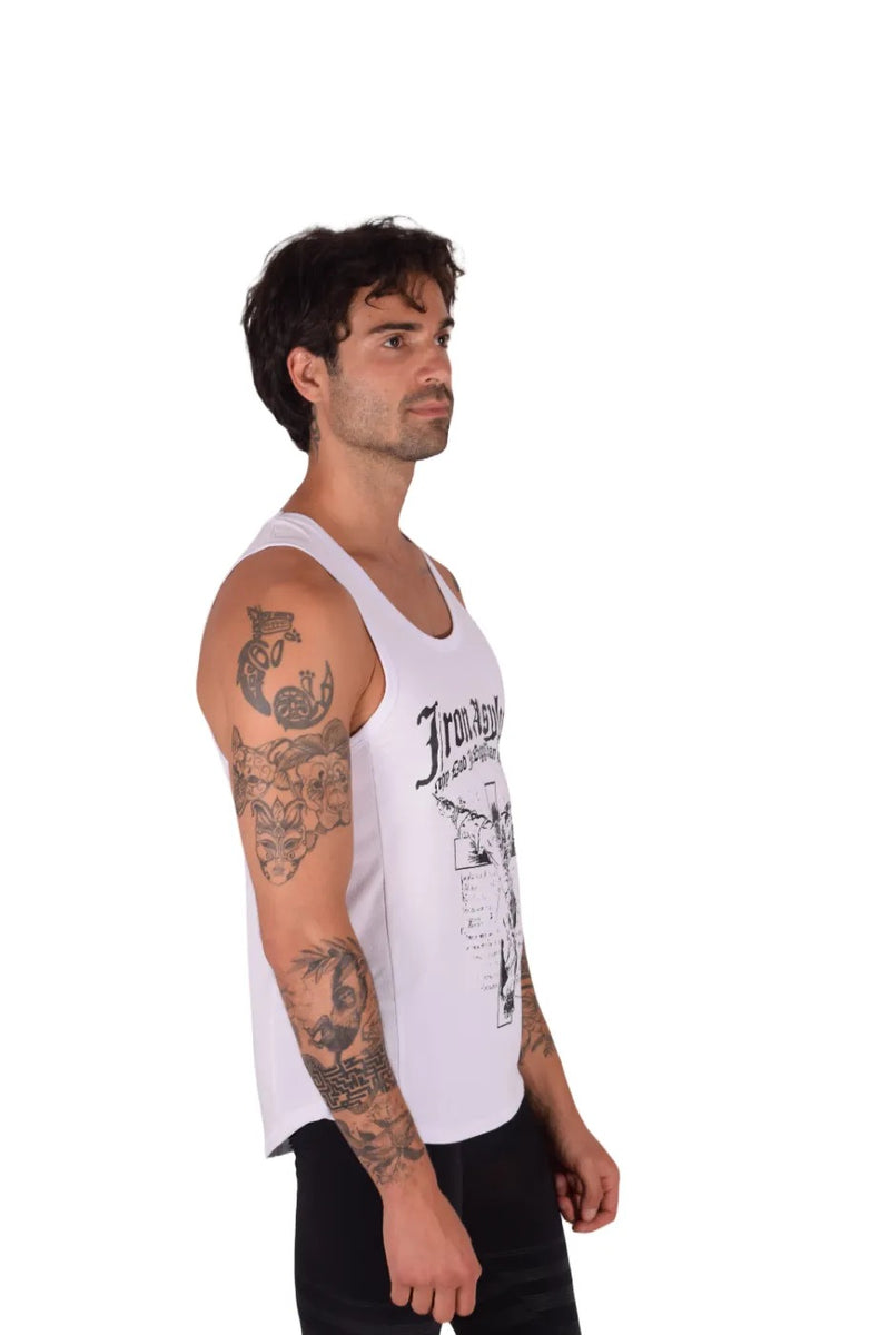 LARGE SMU Gym King Tank top White 33736 MX16