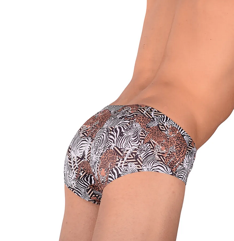 Medium Brief PIKANTE Clay Anatomic Briefs Shaped Pouch Tiger Print 8718 2