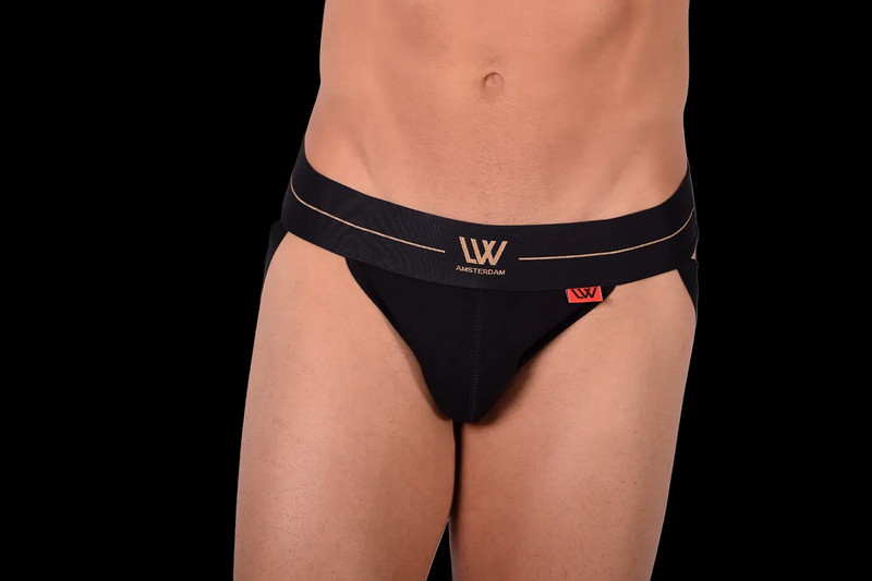 LVW AMSTERDAM Gold Jockstrap Smooth Italian Cotton Jock Black GLV101 17