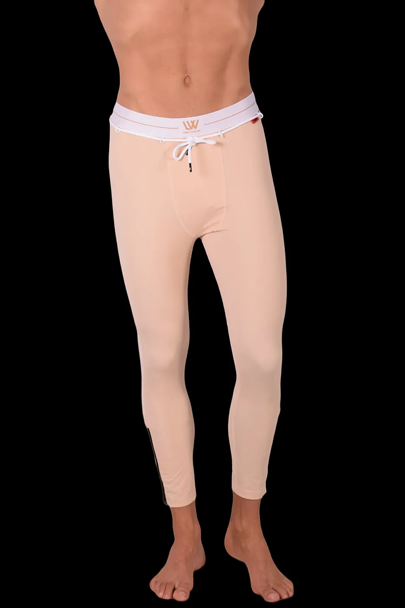 LVW AMSTERDAM Gold zippered Sports Leggings Nude 18
