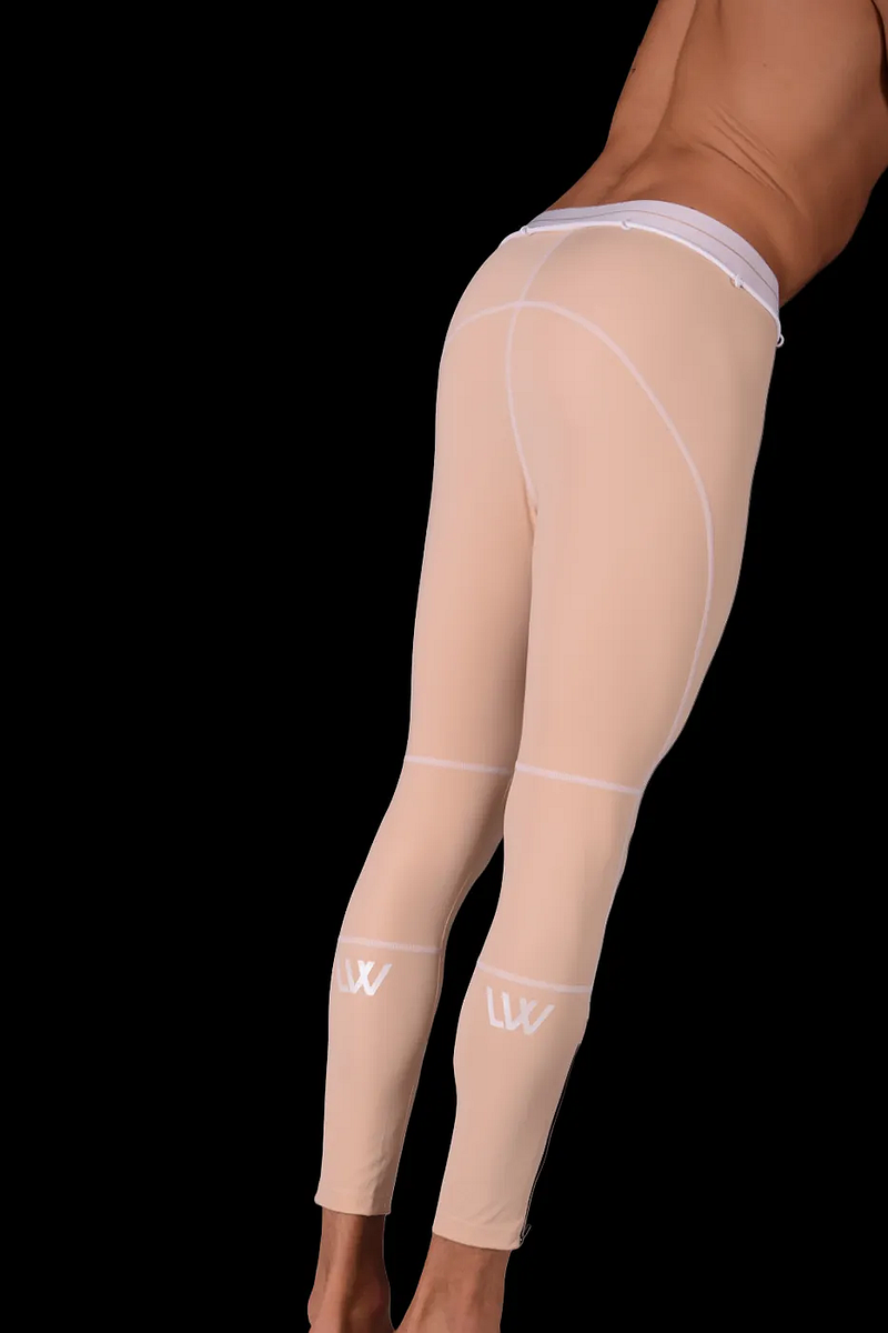 LVW AMSTERDAM Gold zippered Sports Leggings Nude 18