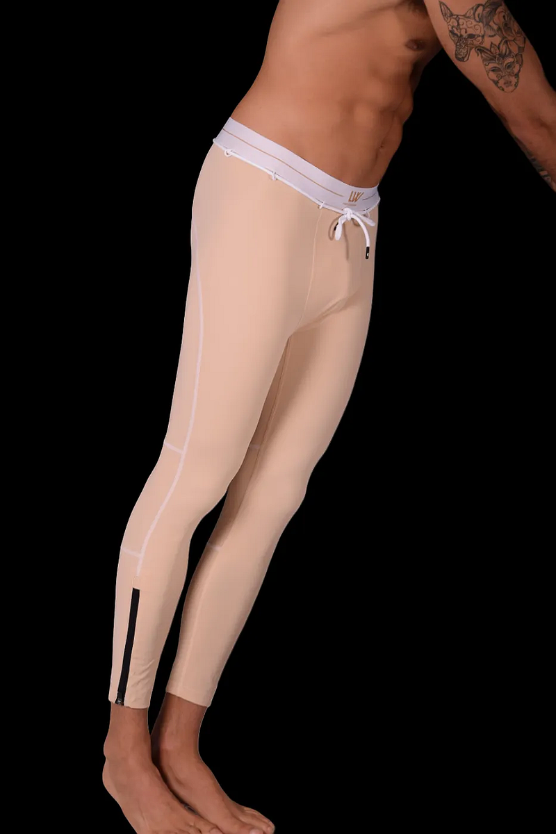 LVW AMSTERDAM Gold zippered Sports Leggings Nude 18