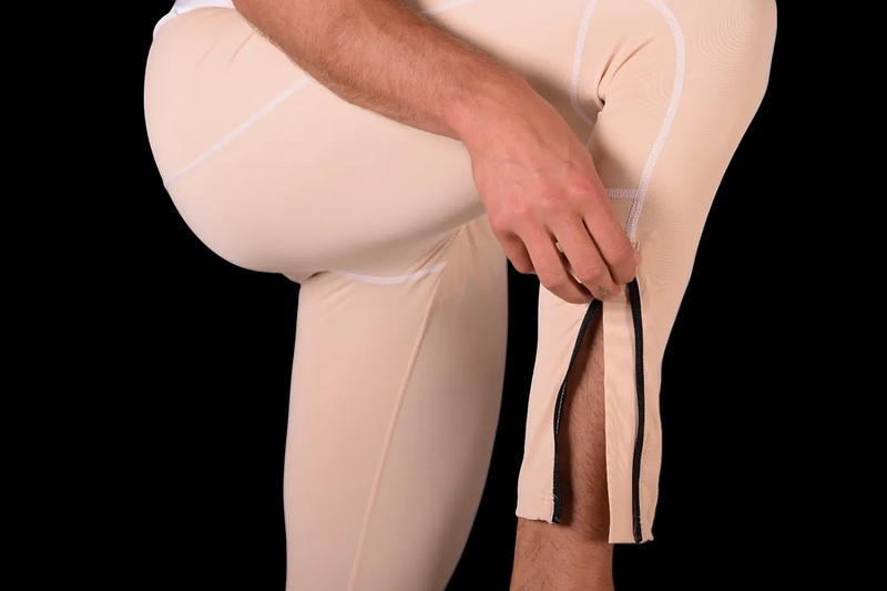 LVW AMSTERDAM Gold zippered Sports Leggings Nude 18
