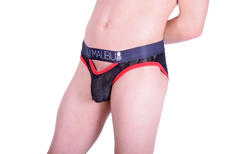 Brief JJ Malibu Slips Peep show Underwear Sheer Mens Briefs LACE 3