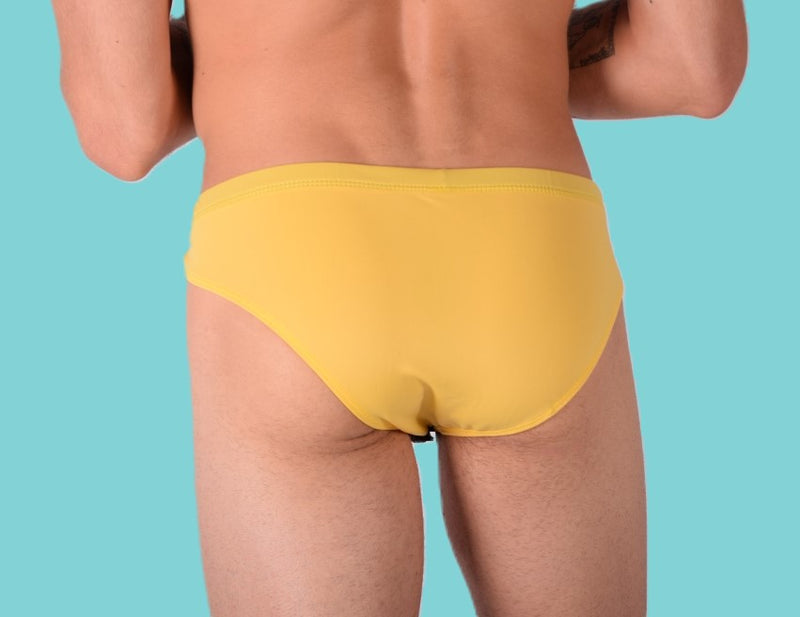 SMU Rave Peekaboo Removable Leather Pouch Brief Yellow H3BLK