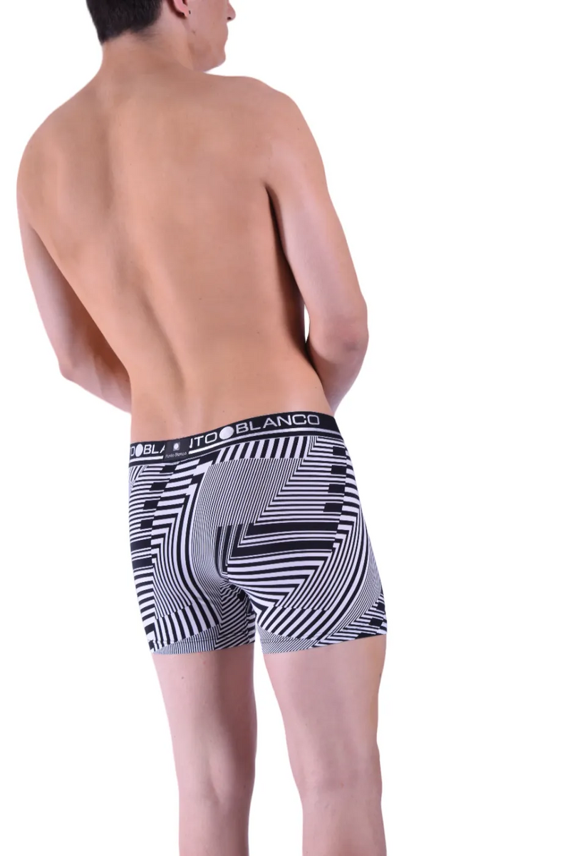 Punto Blanco Boxer Lycra Comfort Long Boxers Black And White Zebra 3315 2