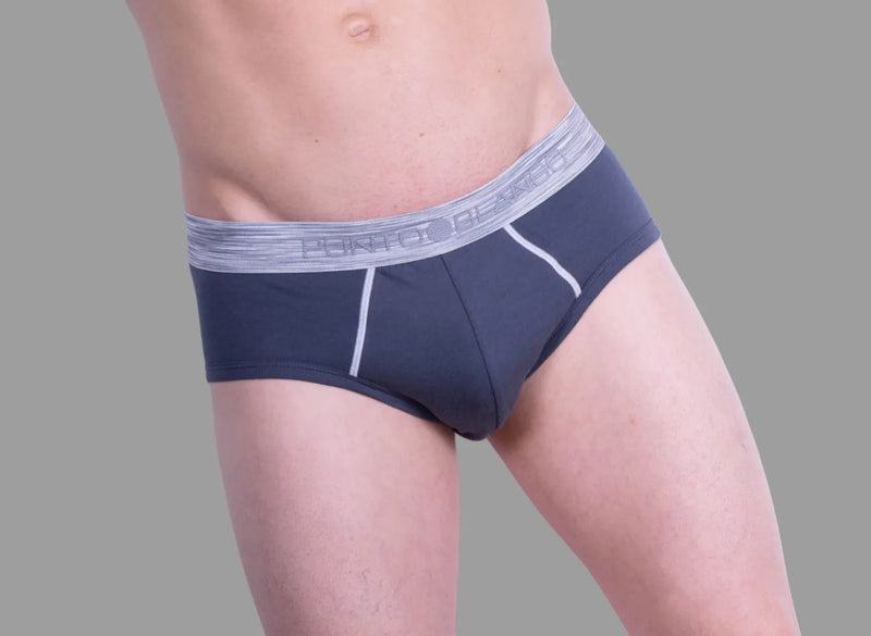 MEDIUM Punto Blanco Brief Sporty Slip Cotton Comfy Slip Charcoal 3420 21