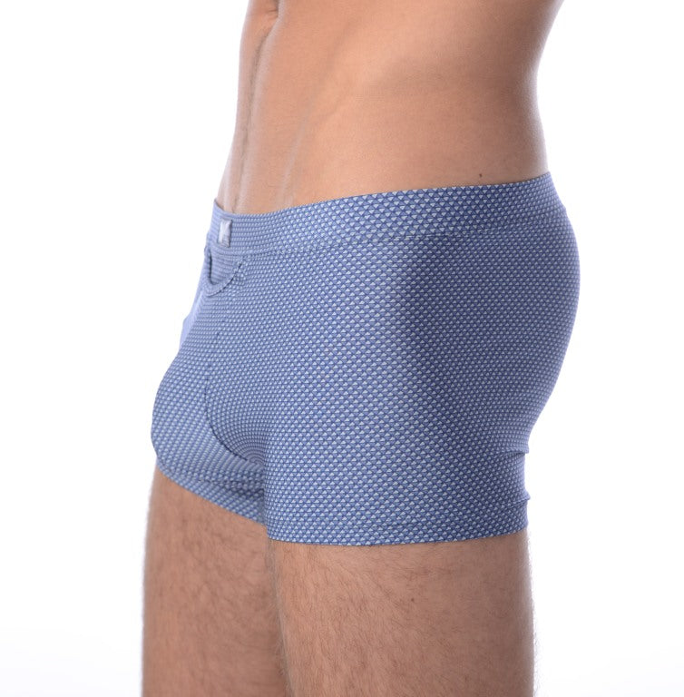 Large HOM H01 Boxer Polyamide Elastane Triangle Blue 1