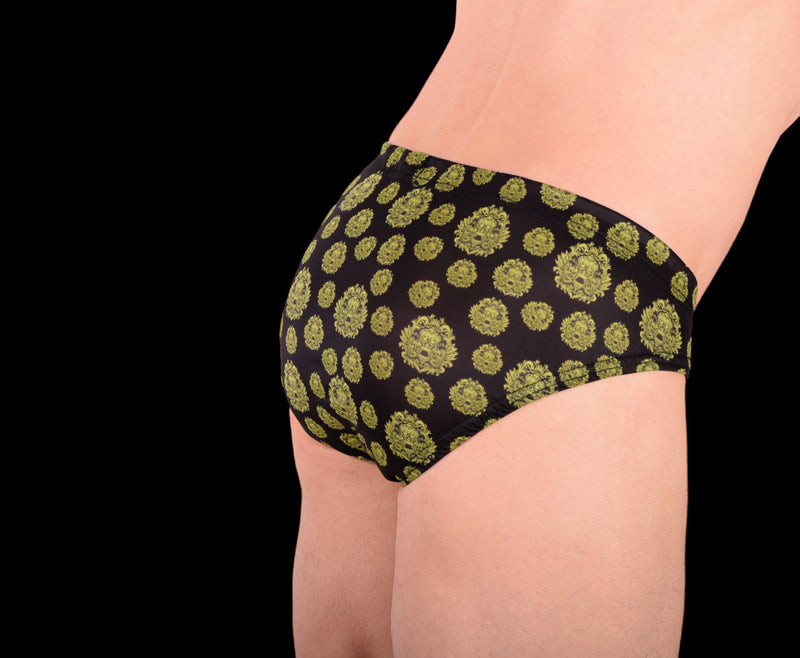 XS SMU King SKULLS Peekaboo Removable Leather Pouch Brief H2