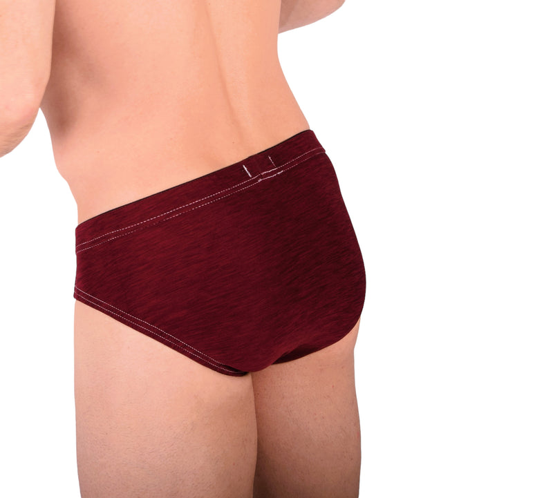 XS SMU Peekaboo Removable Leather Pouch Burgundy Brief H2