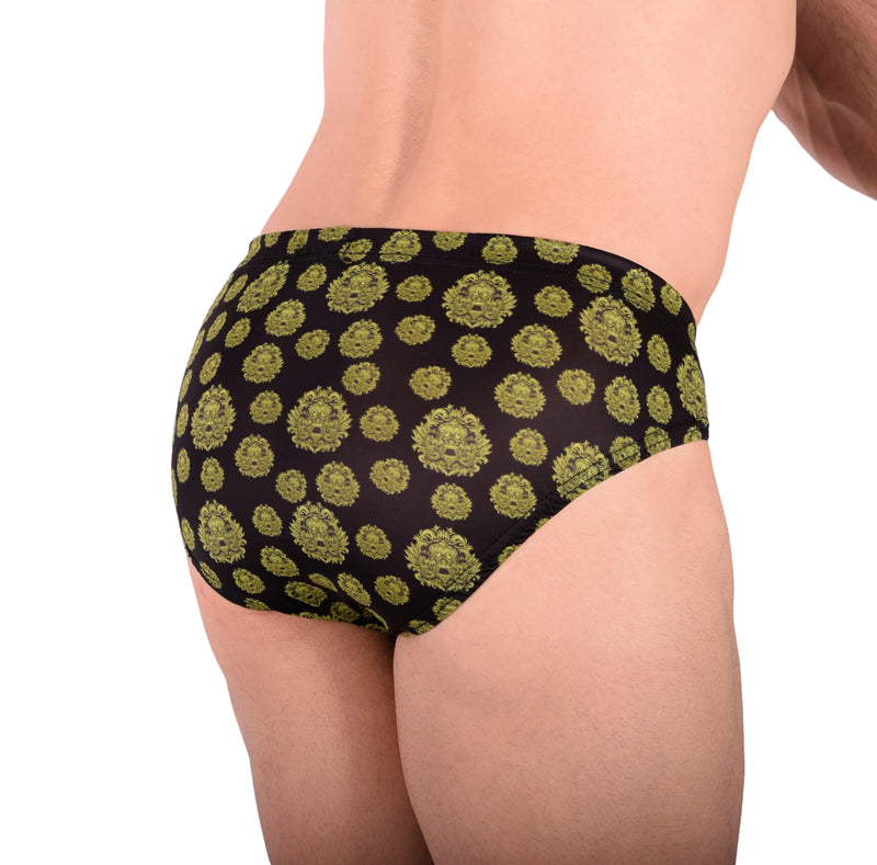 XS SMU King SKULLS Peekaboo Removable Leather Pouch Brief H2