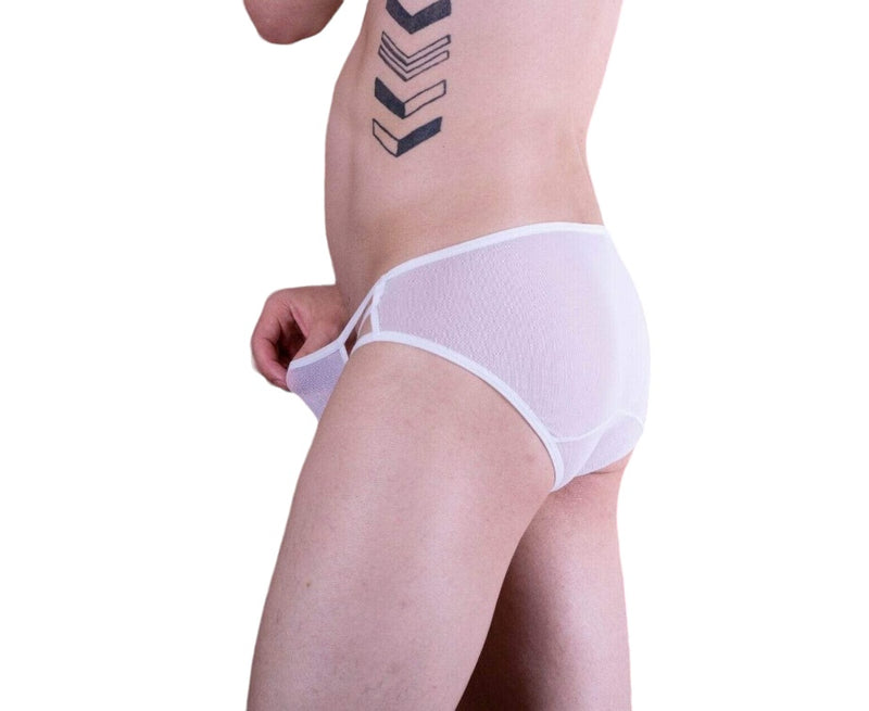 L/XL MOB EroticWear Super Sexy Mens Underwear Side Way Mesh white MBL33 36