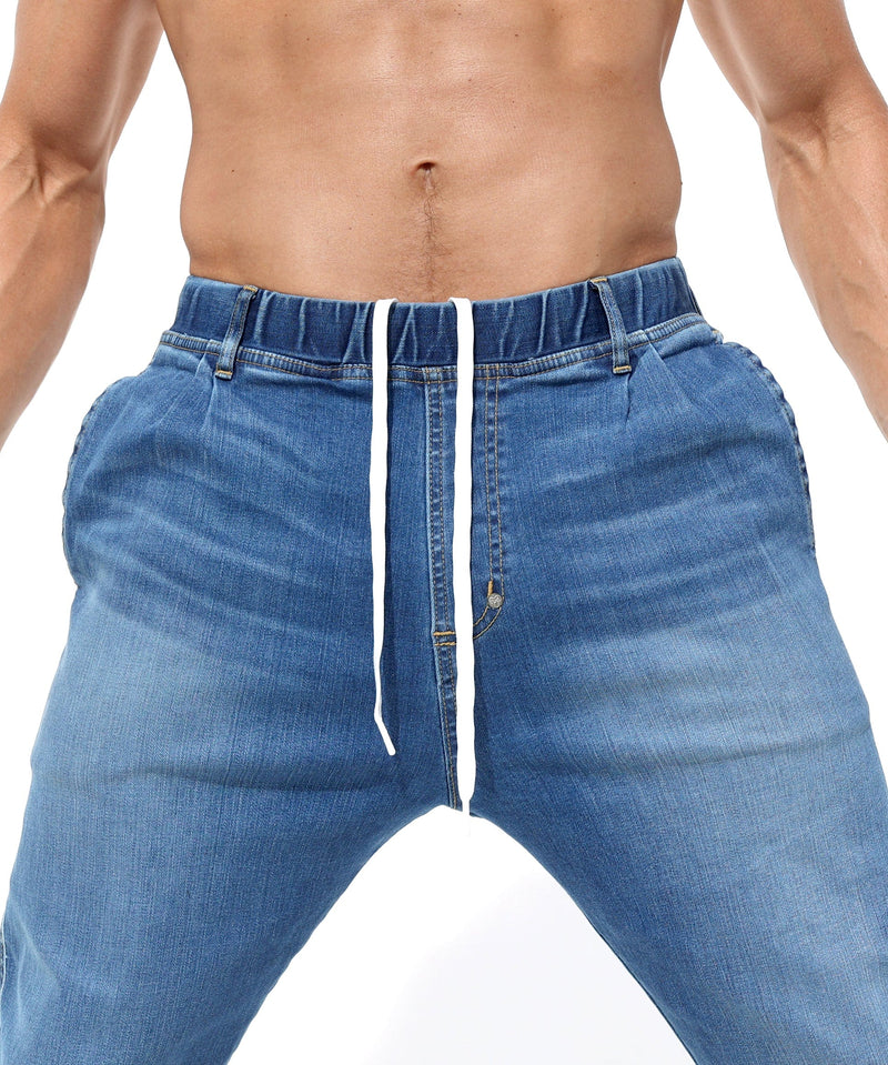 RUFSKIN Slim-Fit Straight Leg Stretch Denim Jeans Saddle Light Distressed