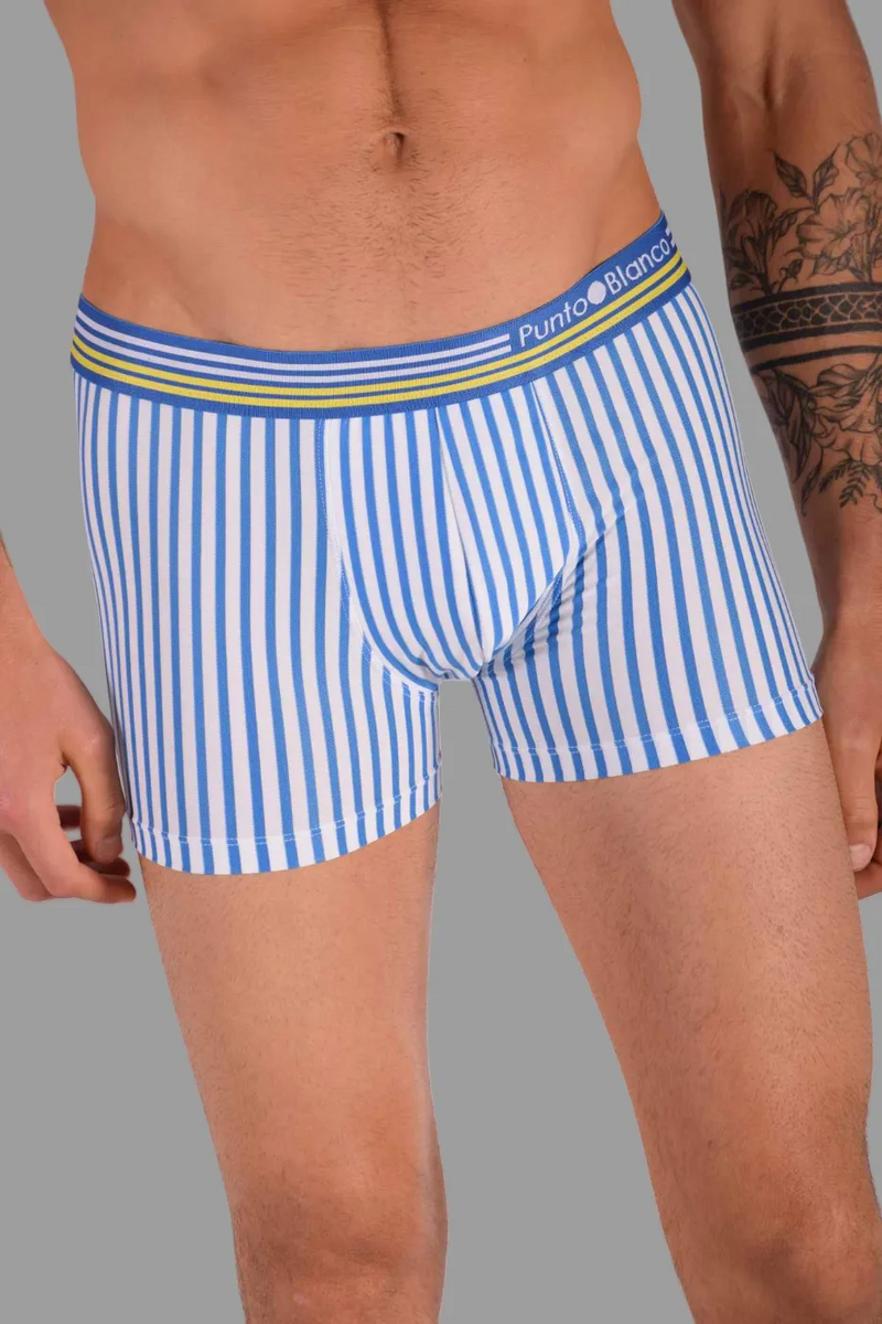 SMALL Mens Punto Blanco Boxer Jumping Blue Stripe 33022-Tab3-S