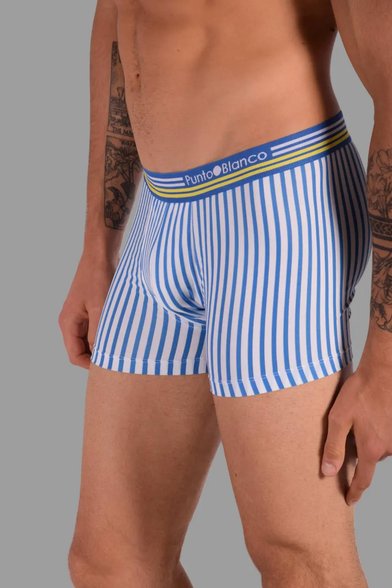 SMALL Mens Punto Blanco Boxer Jumping Blue Stripe 33022-Tab3-S