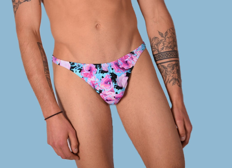 S/M SMU Mens Underwear Thong  Flowers 33333 MX11