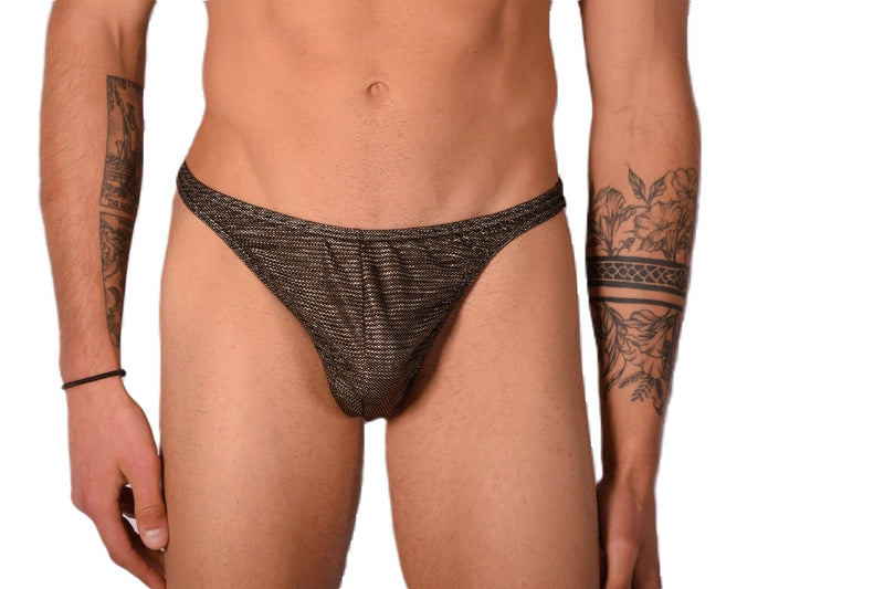 S/M SMU Mens Underwear Thong Brilliant Gold 33342 MX11