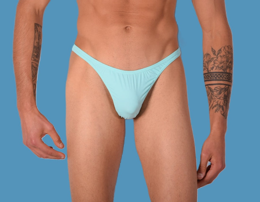 S/M SMU Mens Sensual Thin Tanning Thong Aqua 33410 MX11