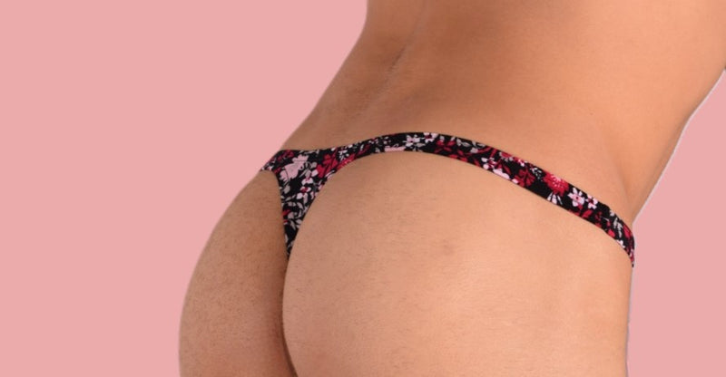 XS/S SMU Mens Flash Thong Flower Print 33457 MX11