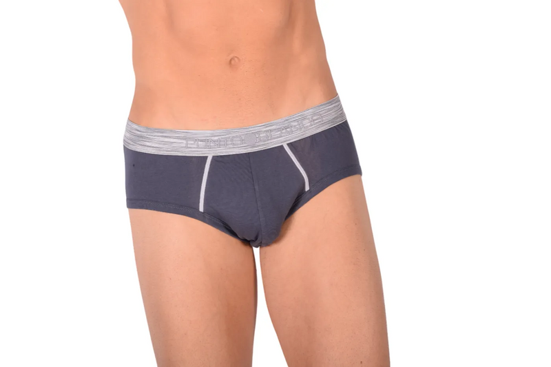 MEDIUM Punto Blanco Brief Sporty Slip Cotton Comfy Slip Charcoal 3420 21