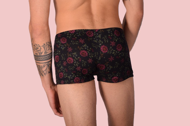 XS/S SMU Mens Hipster Underwear Black Roses 43111 MX12