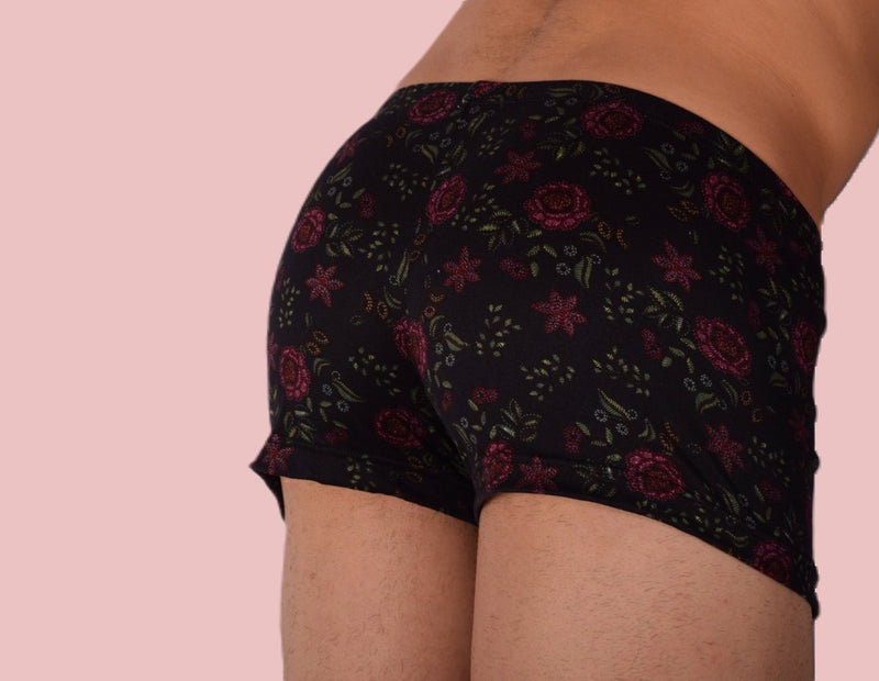 XS/S SMU Mens Hipster Underwear Black Roses 43111 MX12