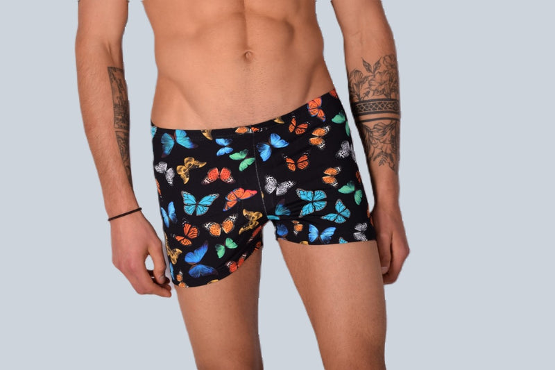 XS/S SMU Mens Swim Hipster Underwear Butterflies 43112 MX12