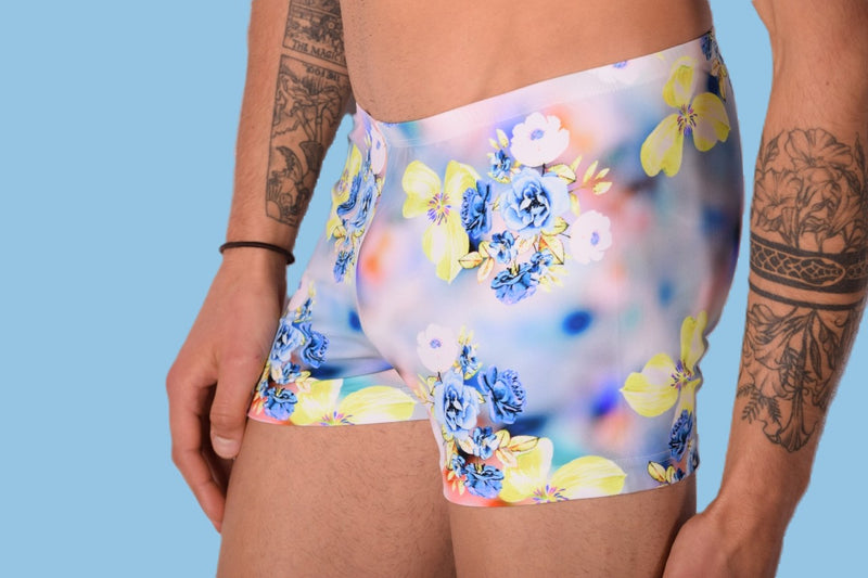 XS/S SMU Mens Swim Hipster Underwear Flowers 43139 MX12