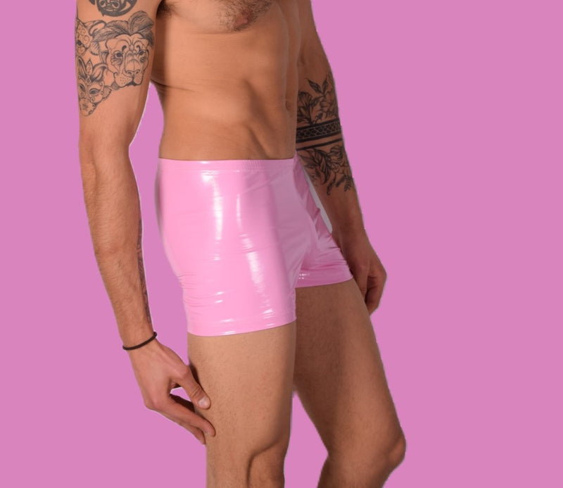 XS/S SMU Mens Faux Leather Look Hipster Underwear Barbie Pink 43150 MX12