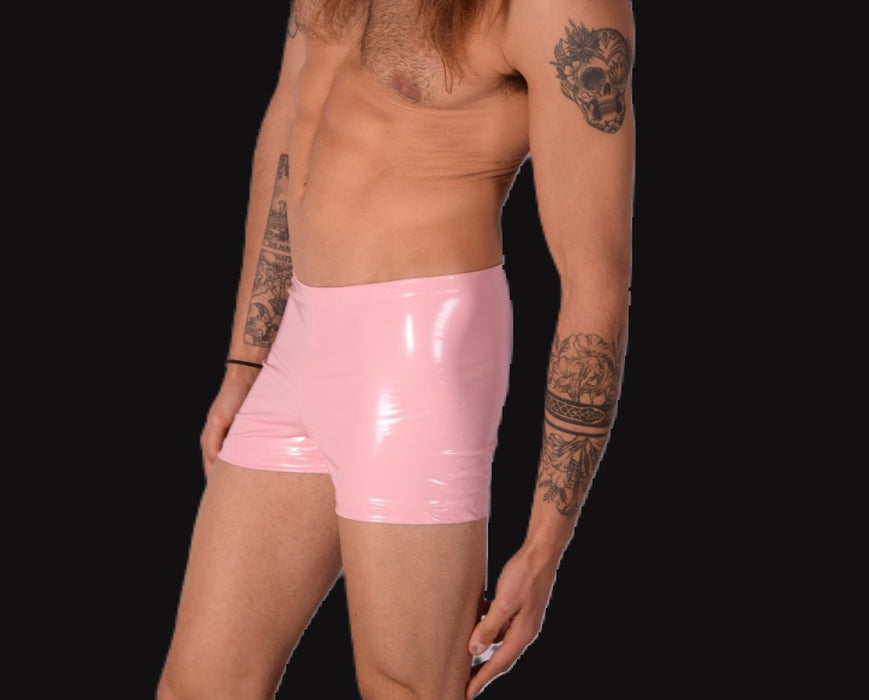 XS/S SMU Mens Faux Leather Look  Hipster Underwear Pastel Pink 43153 MX12