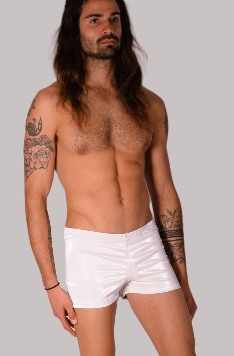 XS/S SMU Mens Faux Leather Look  Hipster Underwear Snow White 43154 MX12