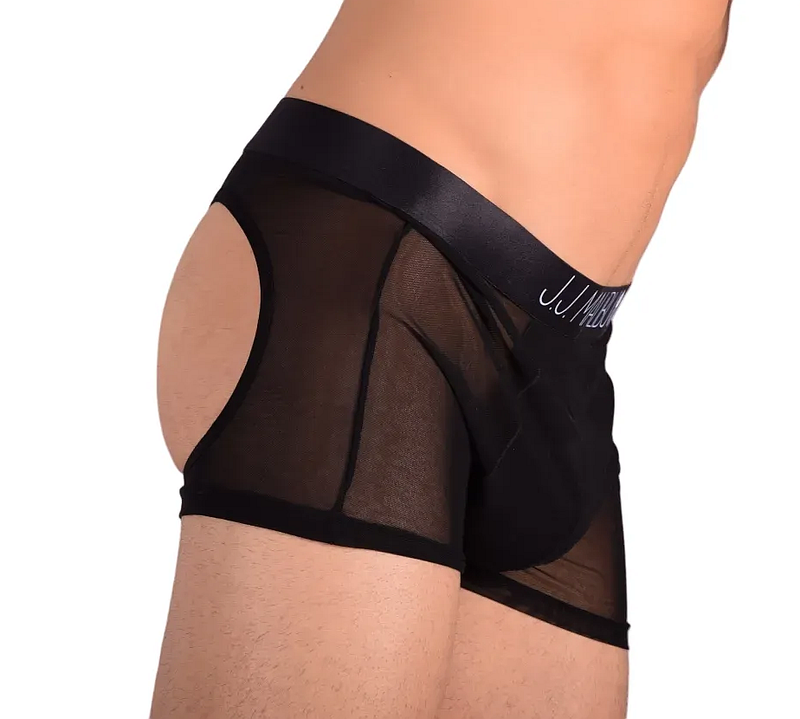 LARGE JJ MALIBU Sheer Opened Back Boxer Briefs Backless 2