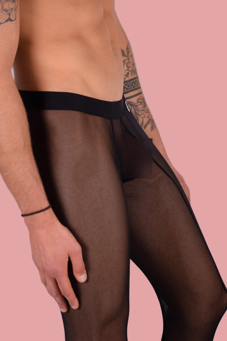 Malebasics MOB Mesh Tights Sheer Legging Black MBL63 10