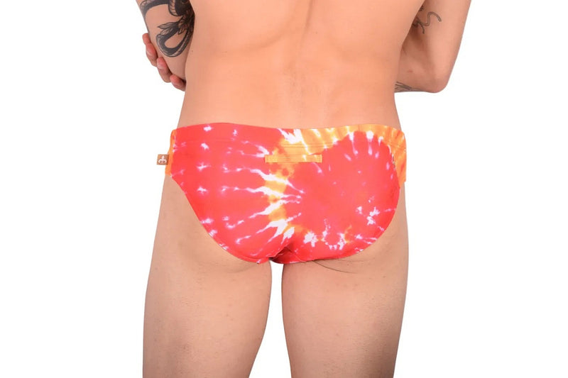 Marcuse Paradise Swim Briefs Orange Tie Dye 1