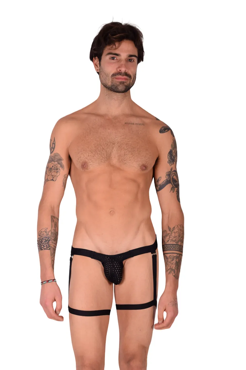 PIKANTE Seductive Brief With Extra Straps Silky Stretchy Briefs Black 0499 1