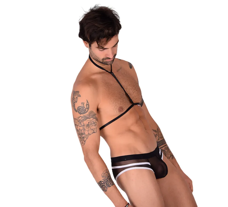PIKANTE Harness HOT Briefs Low-Rise Stretch See-Through Brief Black 0495 1