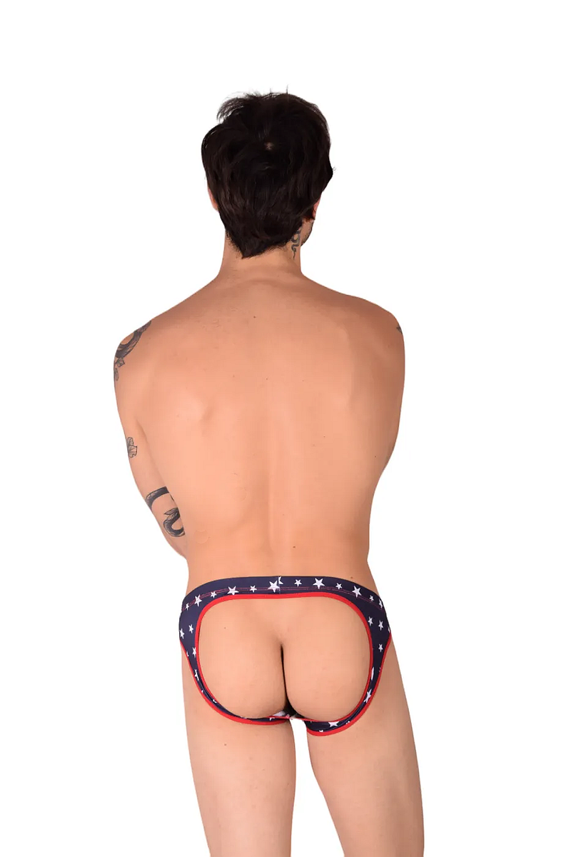 PIKANTE Star Jock Styled-Up Ultra Low Jock Minimal Coverage Dark Blue 0827 3