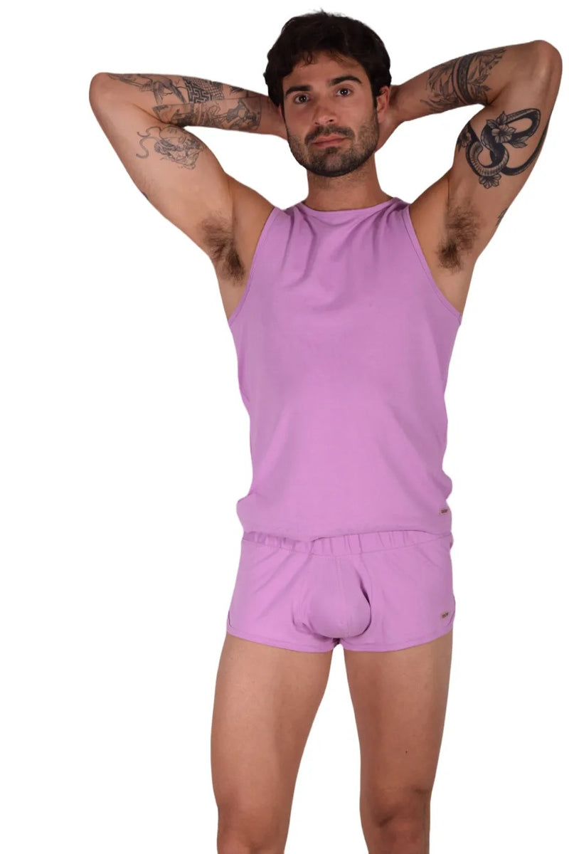 SUKREW Shorts Loose-Fit Runner Short With Contoured Pouch in Pale Magenta 4
